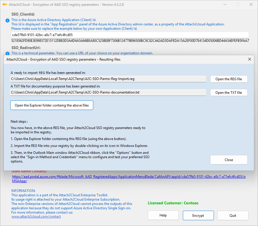 script to register Attach2Cloud in Microsoft Entra - Step 1