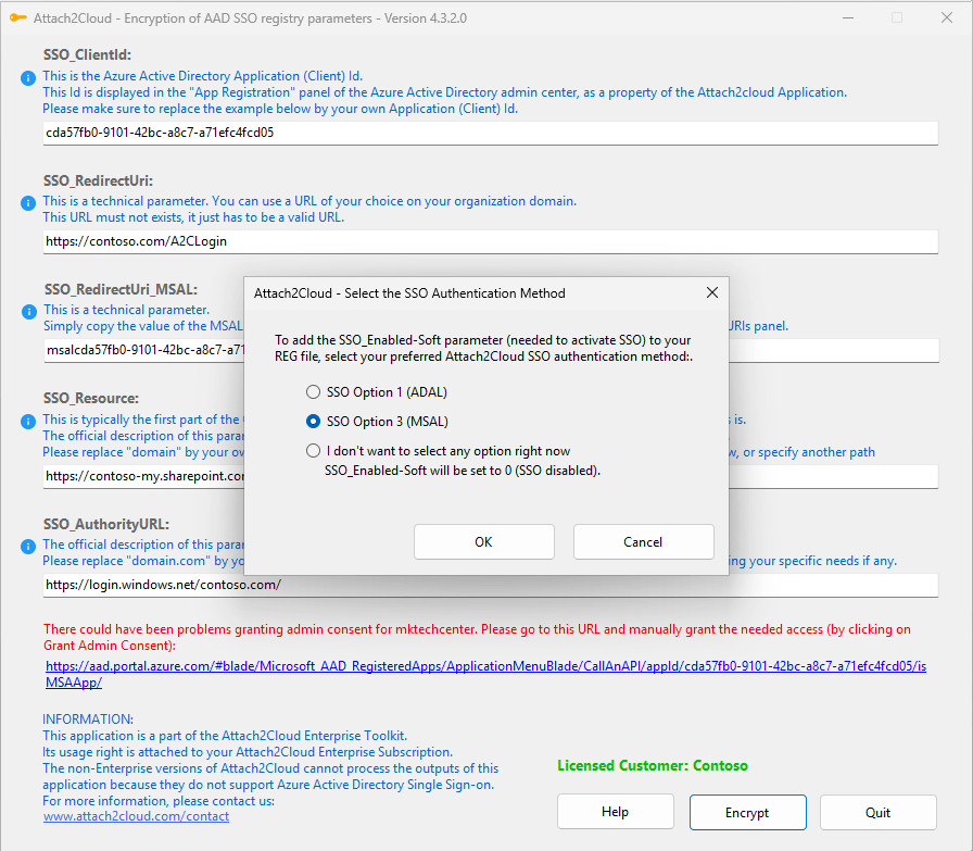 script to register Attach2Cloud in Microsoft Entra - Step 1