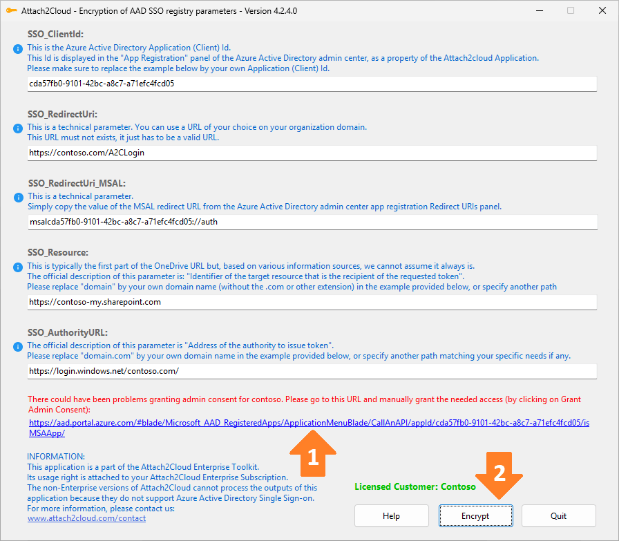 script to register Attach2Cloud in Microsoft Entra - Step 1
